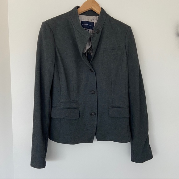 BANANA REPUBLIC GREY STRETCH CLASSIC RAYON BLEND SINGLE BREASTED BLAZER, 10 - Picture 9 of 15